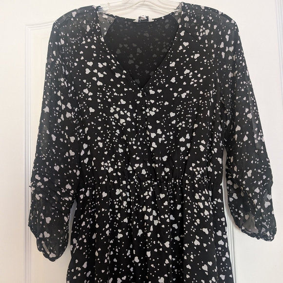 Reitmans Black and White Hearts Women's Dress Size M - Picture 2 of 7